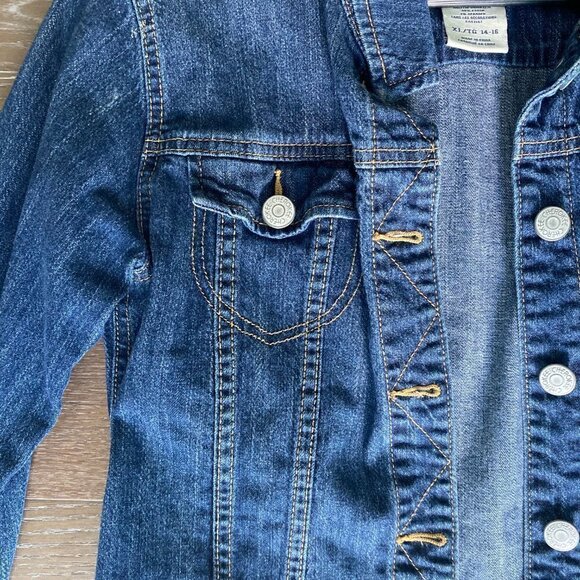 Cherokee Distressed Denim Jacket | Blue | L - Picture 3 of 7